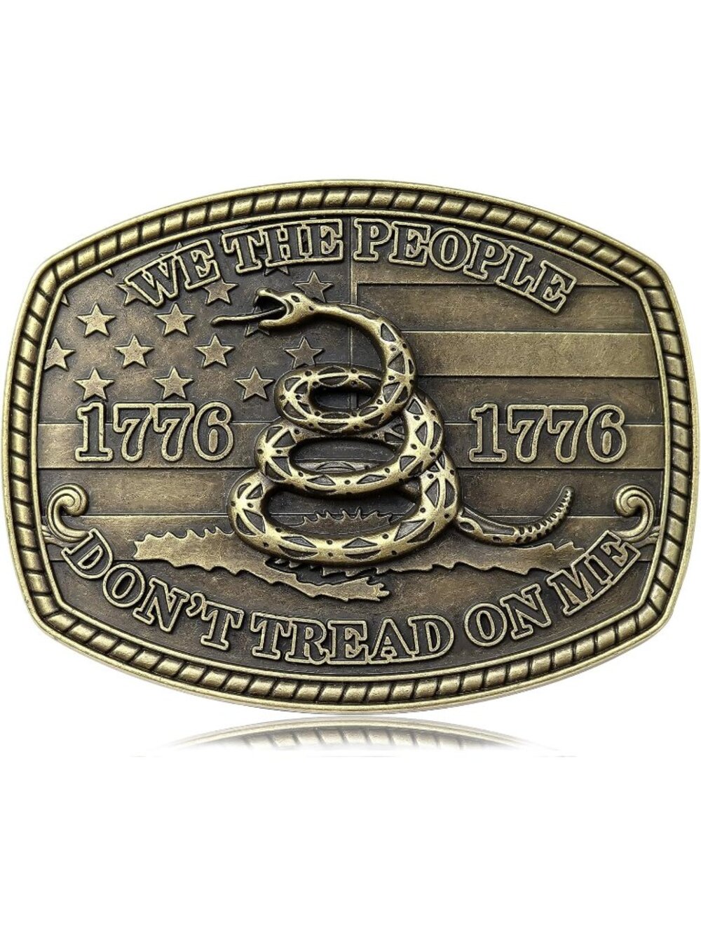 Men Rattlesnake Gold Western Cowboy Buckle Large Gift for Men Women Belt